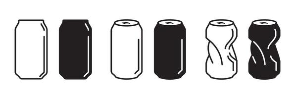 Isolated Illustrations of Intact and Dented Soda Cans vector