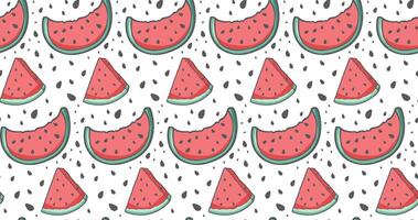 watermelon pattern background fruit with seeds vector