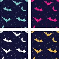 bat pattern printable 4 option design vector