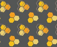 bee honeycomb pattern isolated black background vector