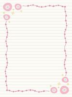 pink abstract frame journal border vector