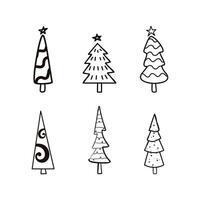 set of abstract christmas tree vector
