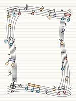 cute musical frame journal border vector