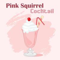 pink squirrel cocktail with foam vector