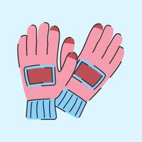 Winter Mittens, Flat Design Style Mittens Illustration vector