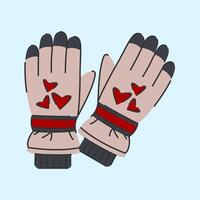 Mittens Illustration, Flat Design Style Mittens Illustration vector