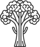 Line drawing of a broccoli floret vector