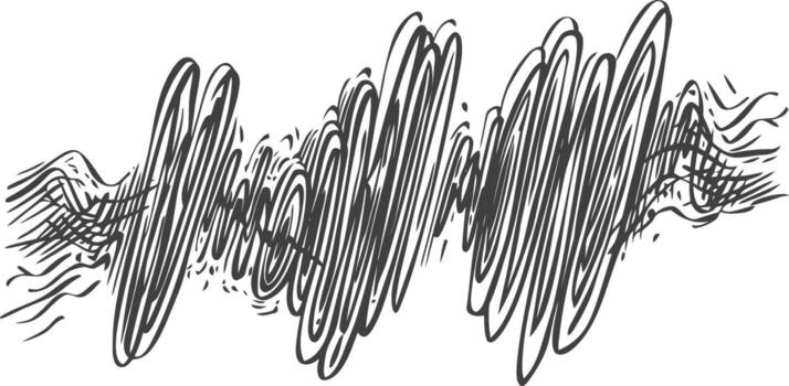 A drawing of a wave with a line going through it vector
