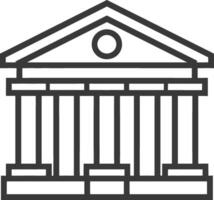 Line Drawing of a Building with a Triangular Roof and Columns vector