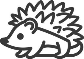 Line drawing of a cartoon hedgehog with small ears vector