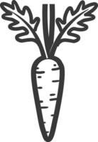 Line Drawing of a Carrot with Green Top vector