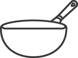 Line Drawing of a Bowl with a Spoon vector