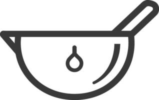 Line Drawing of a Bowl with a Ladle vector