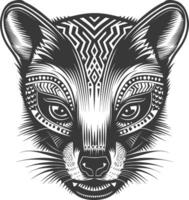 Geometric Black and White Illustration of an Animals Face vector