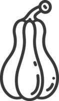 Line Drawing of a Butternut Squash vector
