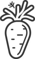 Line Drawing of a Carrot with Green Top vector