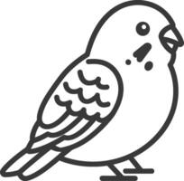 Line drawing of a budgerigar a small colorful parrot vector
