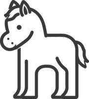 Line drawing of a cartoon horse with a friendly expression vector