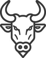 Line Drawing of a Bulls Head with Large Horns vector