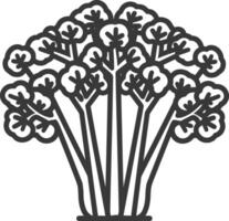 Line Drawing of a Bunch of Celery Stalks vector