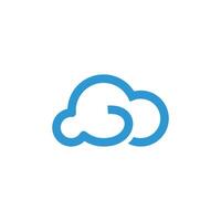cloud symbol in line and glyph style vector