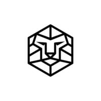 Lion logo symbol with simple line vector
