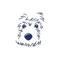 simple abstract elegant head dog front view vector