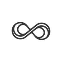 Infinity simple black icon on white background vector