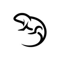 image of silhouette of a lizard vector