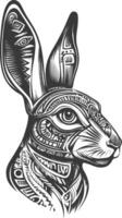 Geometrically Patterned Rabbit Head Illustration vector