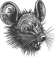 Geometric Patterned Mouse Head with Fangs vector