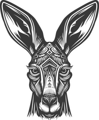 Geometric Illustration of a Kangaroos Face
