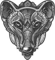 Geometric Black and White Illustration of an Animal Head vector