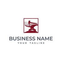 anvil and hammer logo type vector
