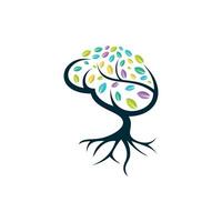 Abstract tree and brain logo vector