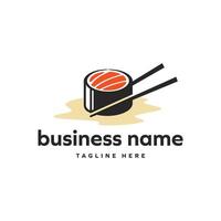 Sushi and rolls with chopstick vector