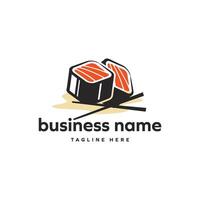 Square sushi with chopstick vector
