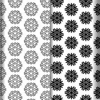 Outline winter pattern with snowflakes vector
