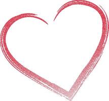 Valentine's day red heart in hand drawn stipple halftone texture vector