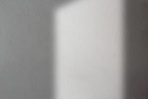 Black shadows on concrete wall. Shadow overlay effect. Scene of natural lighting. Blank background for design. Background for ideas. photo