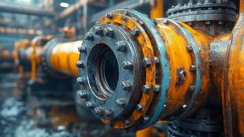 A close up of a pipe with a valve photo