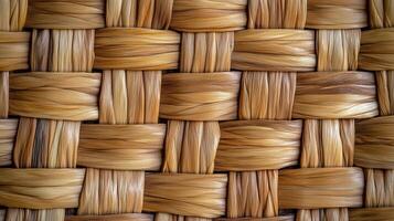 A woven pattern made of wood. The pattern is intricate and has a rustic feel to it. The wood grain is visible in the pattern. photo