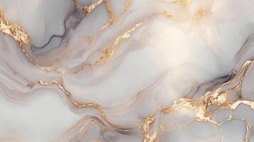 A marble wall with gold and gray swirls. The gold and gray swirls are very prominent and the marble is very shiny. photo