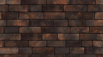 A brick wall with a brown color. The wall is made of bricks and has a rough texture. photo