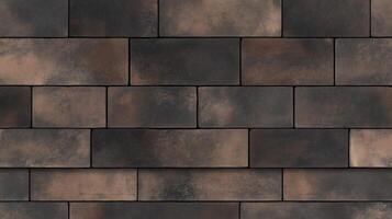 A brick wall with a brown color. The wall is made of bricks and has a rough texture. photo