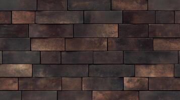 A brick wall with a brown color. The wall is made of bricks and has a rough texture. photo