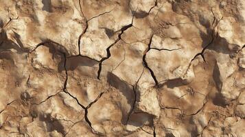 A cracked and broken surface, possibly a rock or a piece of land. photo