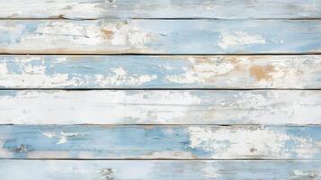 A wooden panel with a few splinters, the background is blue and white. photo