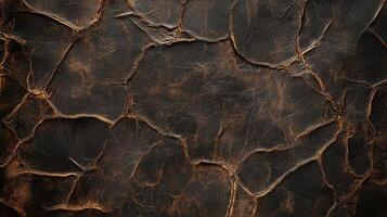 A close up of a brown leather surface with a rough texture. photo