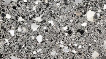 A black and white photo of a rocky surface with a few white specks.